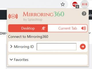 choose desktop or current tab
