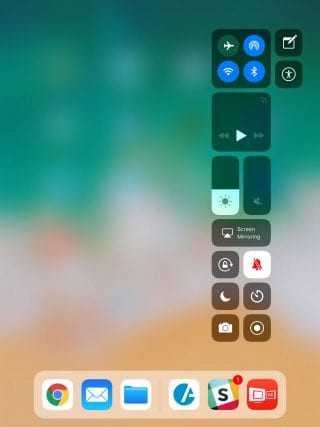 open control center on ios device