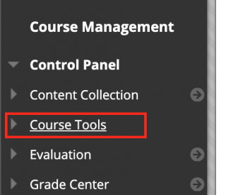 expand course tools under control panel