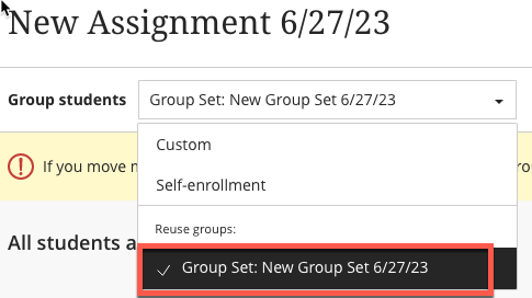 group assignments in blackboard ultra