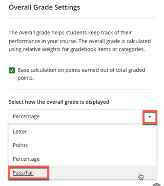 Click on the drop down arrow and select the grade schema
